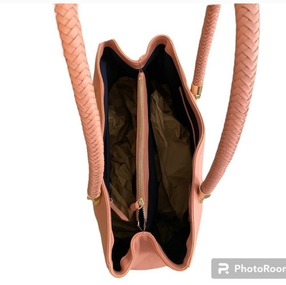 Cole Haan Pink Tote with Braided Handles - Picture 4 of 15